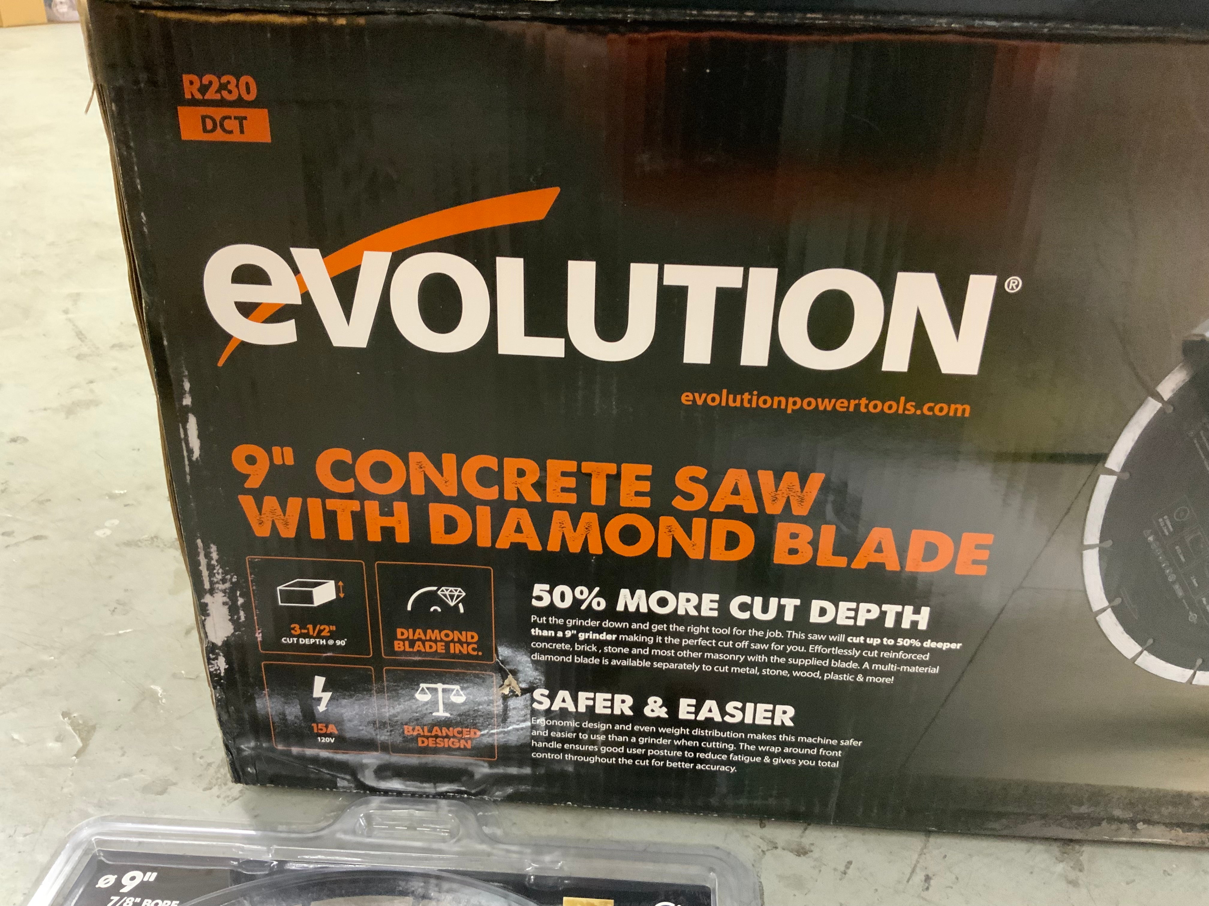 Evolution R230DCT - 9 Inch Electric Concrete Saw W/ 9 Inch Diamond Blade (8089541771502)